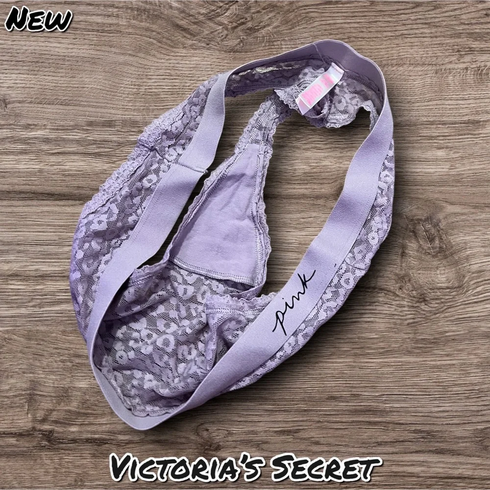 New Victoria's Secret Sexy lilac purple Lace thong - Picture 4 of 5